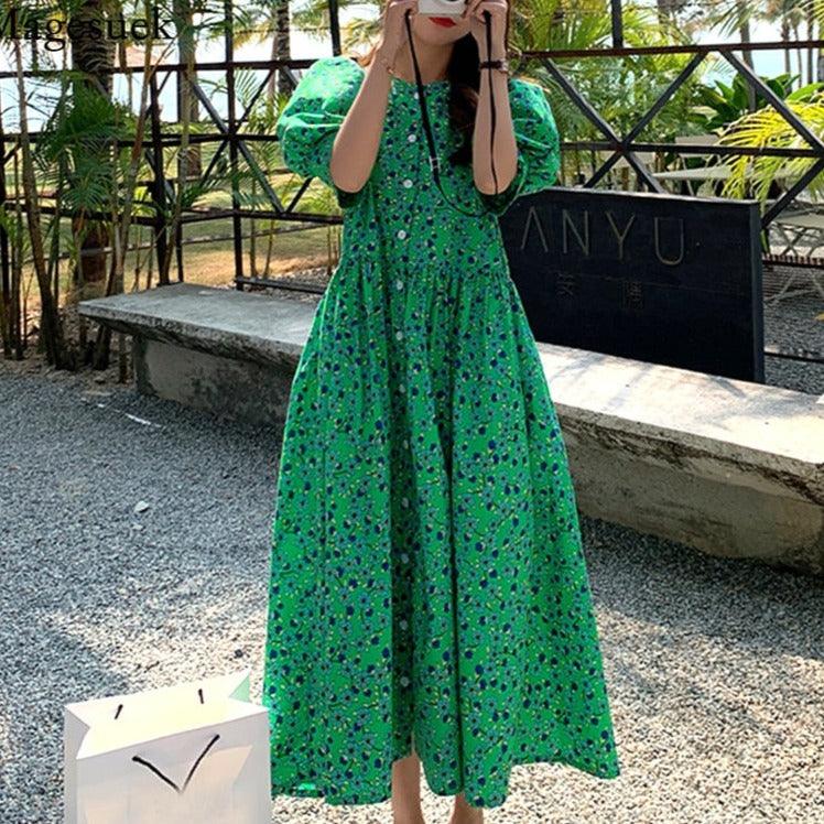 Summer Casual Short-Sleeve Floral Dresses - Try Modest Limited