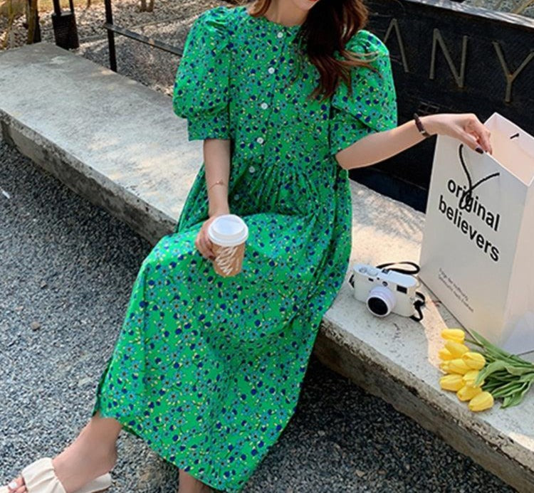 Summer Casual Short-Sleeve Floral Dresses - Try Modest Limited