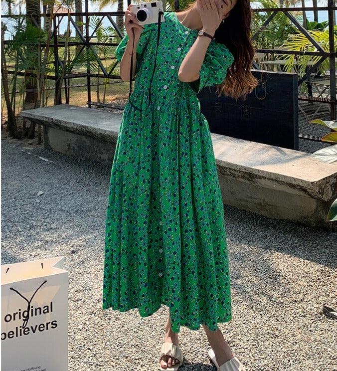 Summer Casual Short-Sleeve Floral Dresses