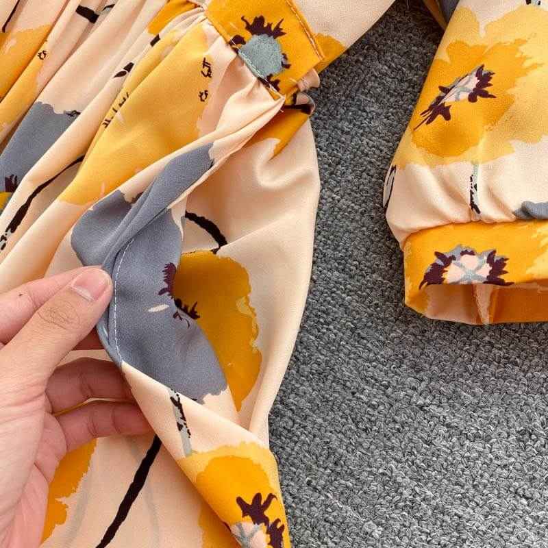 Sunflower summer Printed A-Line Silhouette dress - Try Modest Limited