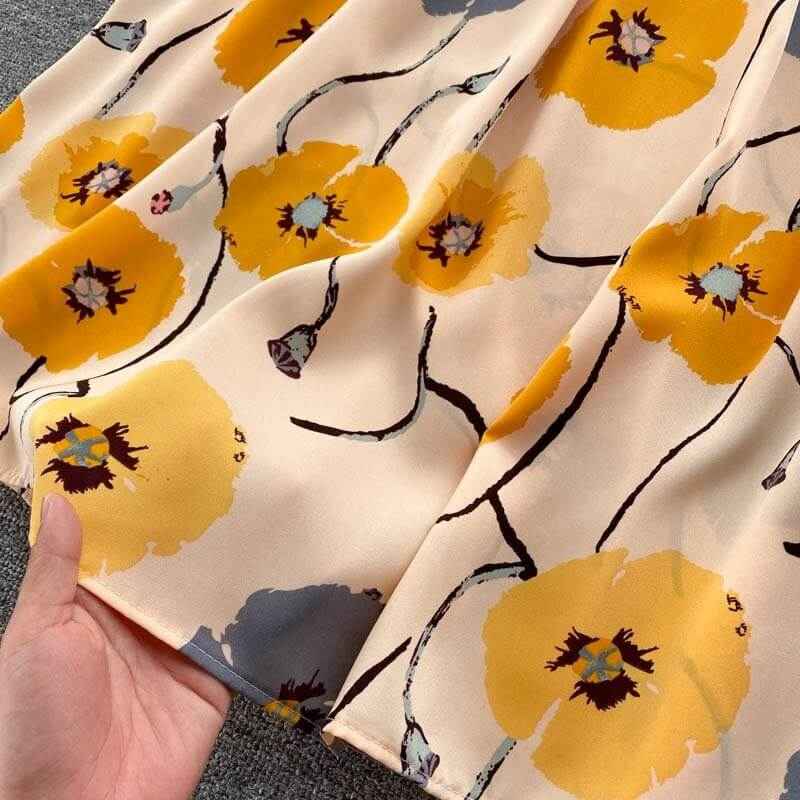 Sunflower summer Printed A-Line Silhouette dress - Try Modest Limited