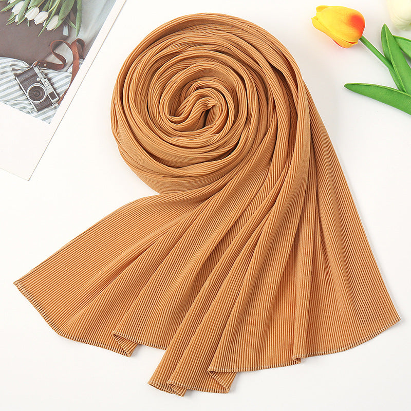 Textured Pleated Crinkle Scarf - Try Modest Limited 