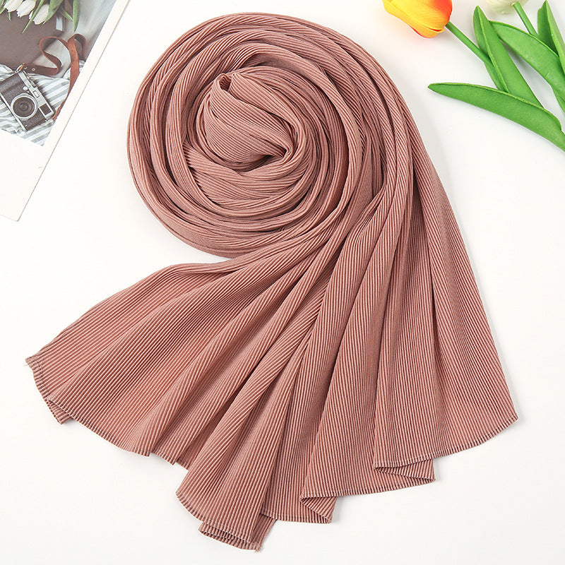 Textured Pleated Crinkle Scarf - Try Modest Limited 