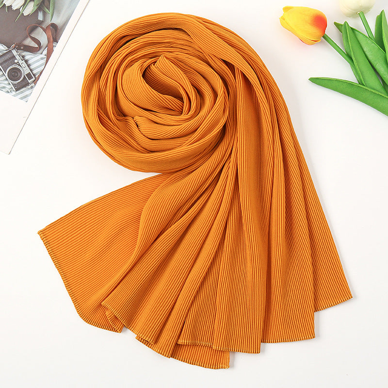 Textured Pleated Crinkle Scarf - Try Modest Limited 