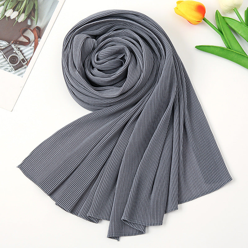 Textured Pleated Crinkle Scarf - Try Modest Limited 