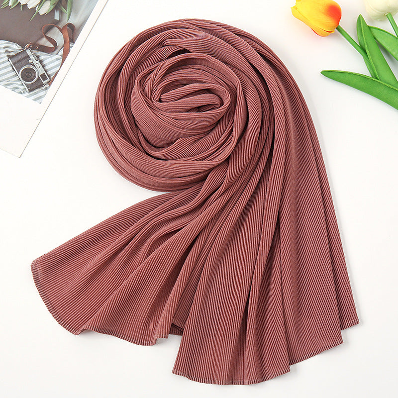 Textured Pleated Crinkle Scarf - Try Modest Limited 