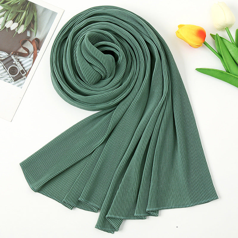 Textured Pleated Crinkle Scarf - Try Modest Limited
