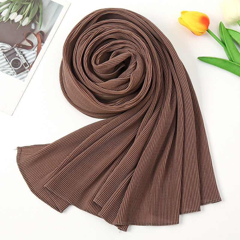 Textured Pleated Crinkle Scarf - Try Modest Limited 