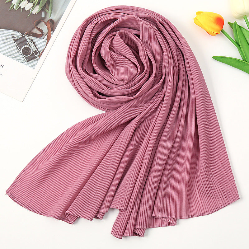 Textured Pleated Crinkle Scarf - Try Modest Limited 