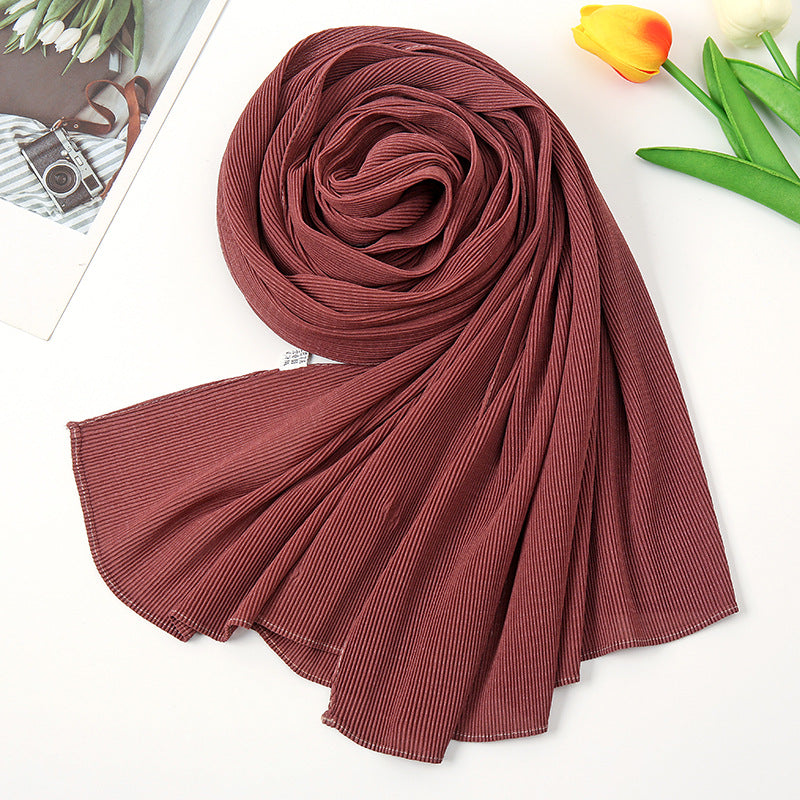 Textured Pleated Crinkle Scarf - Try Modest Limited 