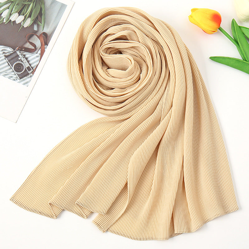 Textured Pleated Crinkle Scarf - Try Modest Limited 