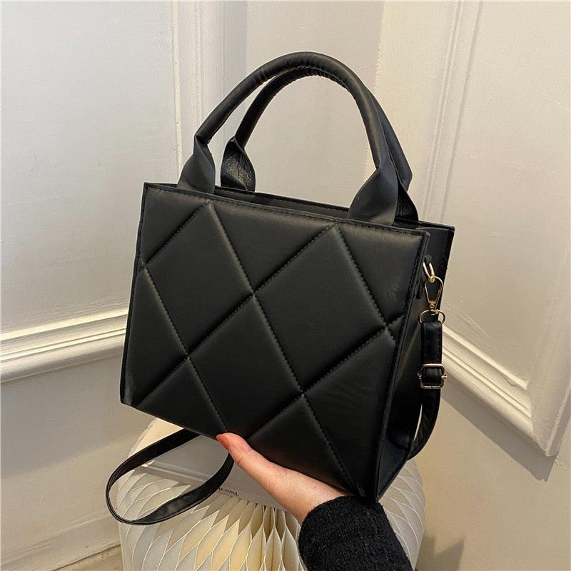 Trendy Plaid PU Leather Handbag - Try Modest Limited 