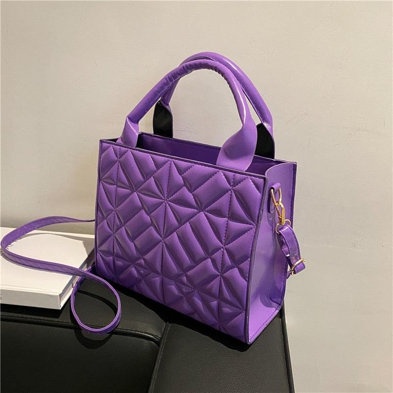 Trendy Plaid PU Leather Handbag - Try Modest Limited 