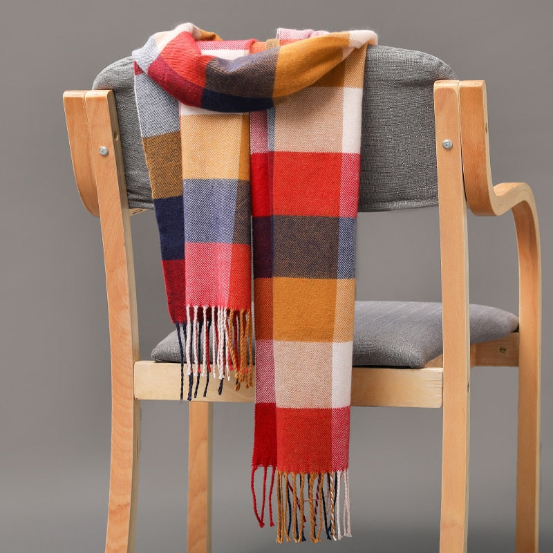 Warm Cashmere plaid scarf - Try Modest Limited