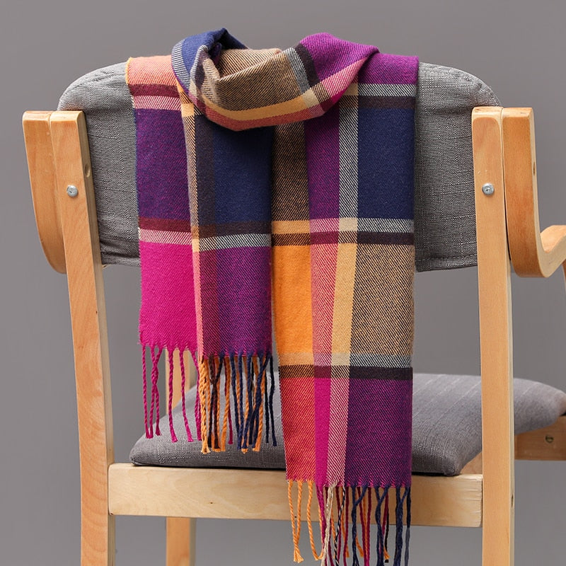 Warm Cashmere plaid scarf - Try Modest Limited