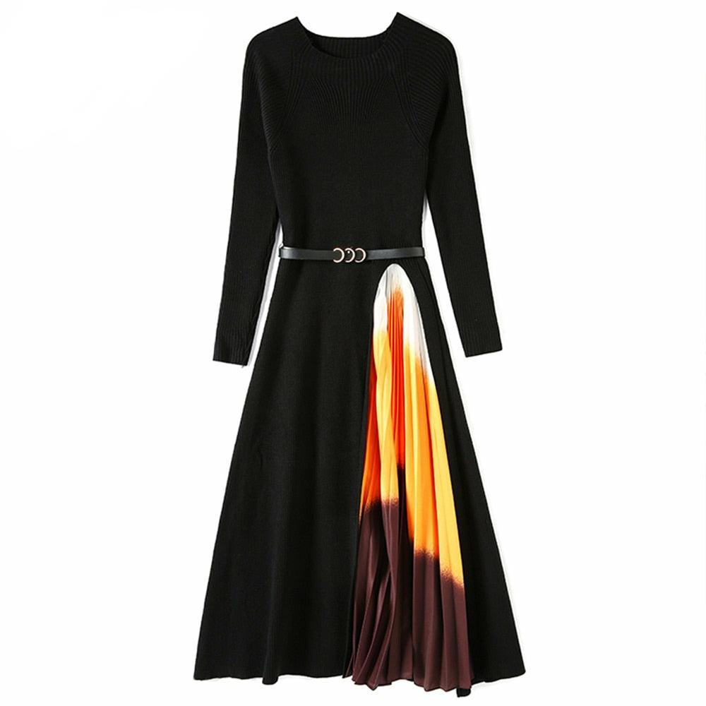 Winter pleated full sleeve black bress Try Modest