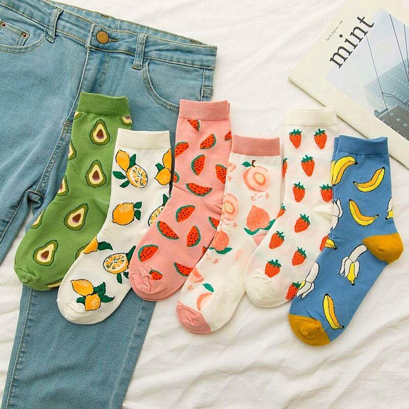 Women Fruity pattern socks - Try Modest Limited 