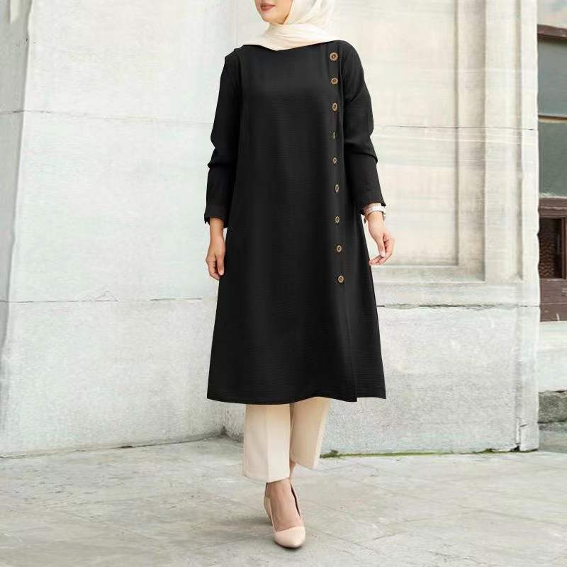 Women's Casual loose dresses with buttons - Try Modest Limited