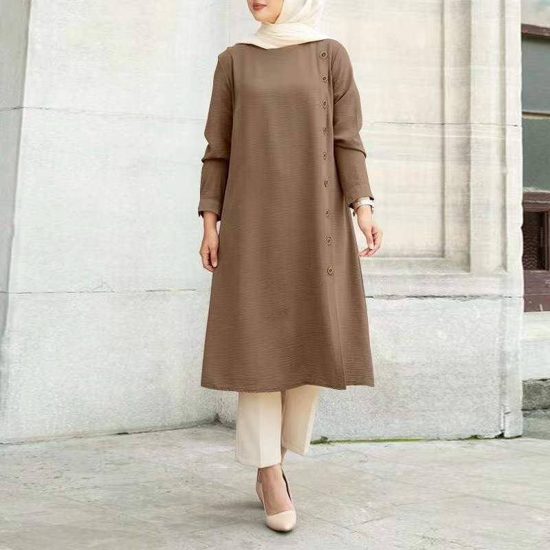 Women's Casual loose dresses with buttons - Try Modest Limited
