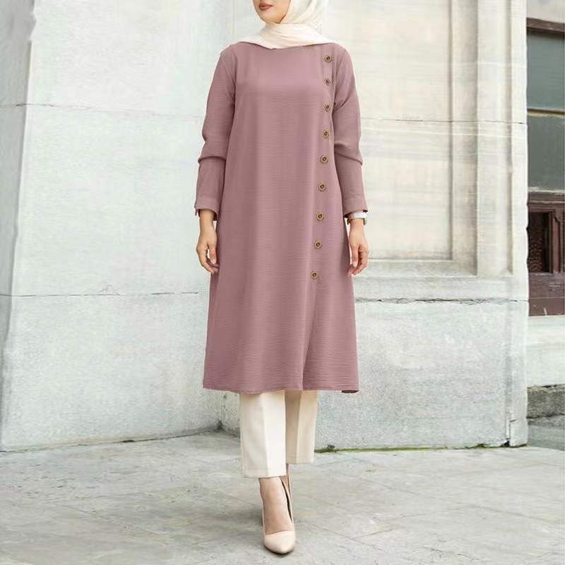 Women's Casual loose dresses with buttons - Try Modest Limited