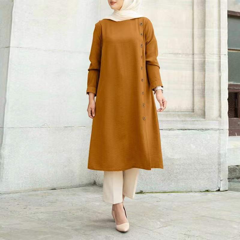 Women's Casual loose dresses with buttons - Try Modest Limited