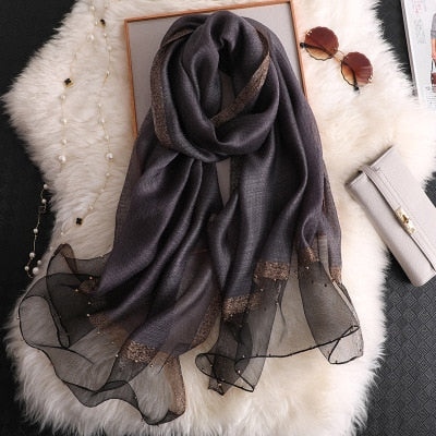 Women's Fashionable Silky Evening scarf/Wrap - Try Modest Limited 