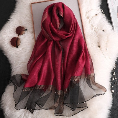 Women's Fashionable Silky Evening scarf/Wrap - Try Modest Limited 