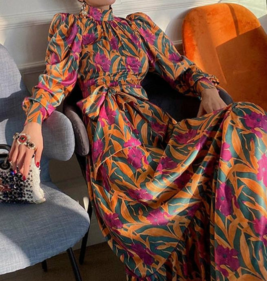 Women's Gorgeous Printed floral vintage dress - Try Modest Limited