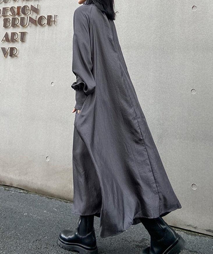 Women's solid turtleneck oversized dress - Try Modest Limited