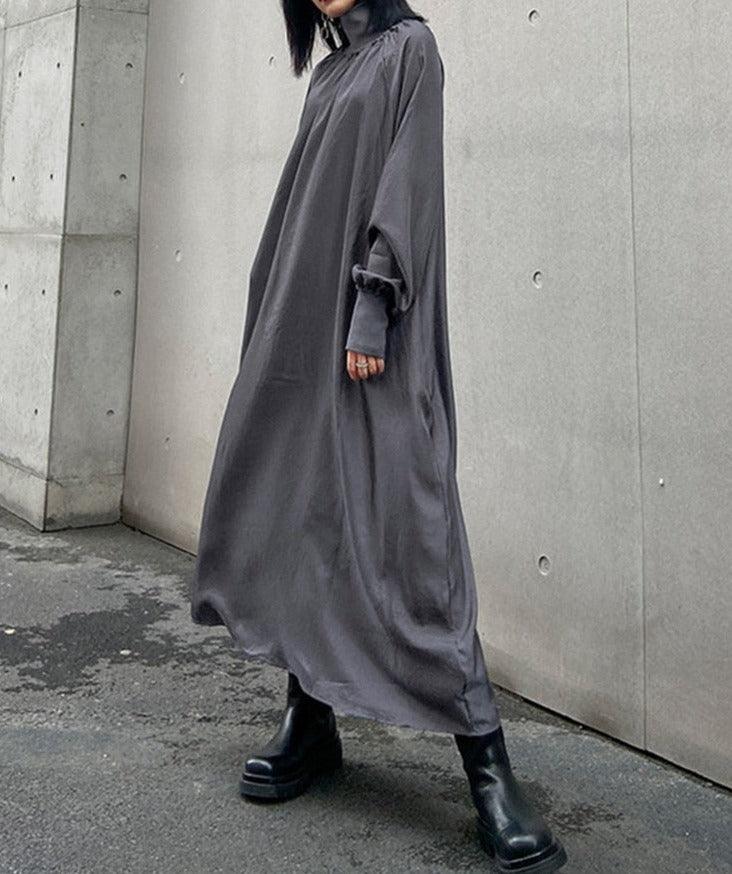 Women's solid turtleneck oversized dress - Try Modest Limited