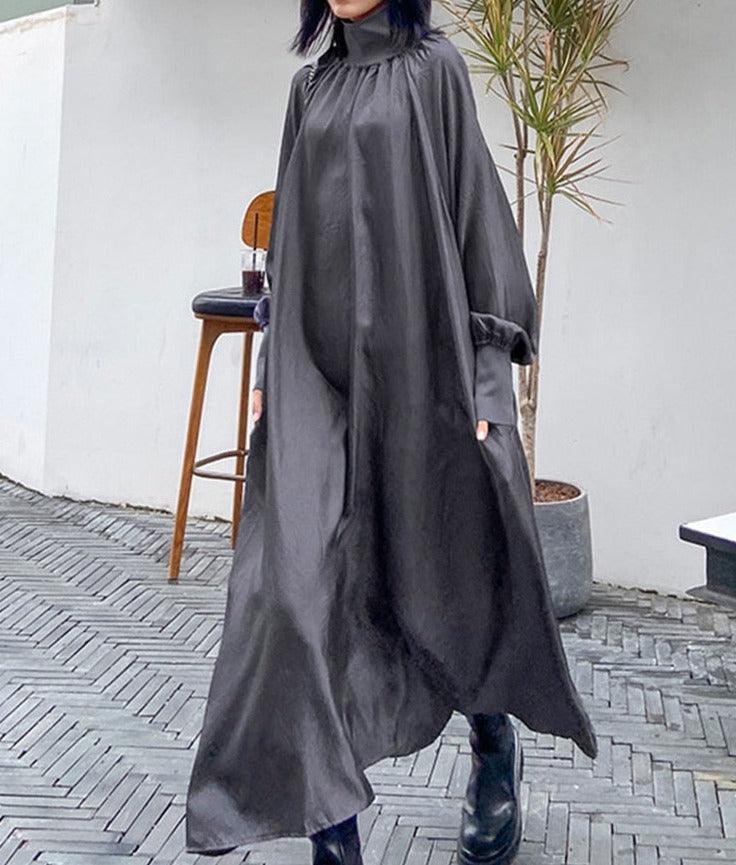 Women's solid turtleneck oversized dress - Try Modest Limited