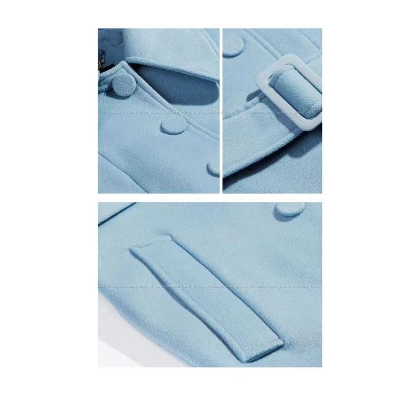 Woolen blend cape style mid-length Coat - Try Modest Limited