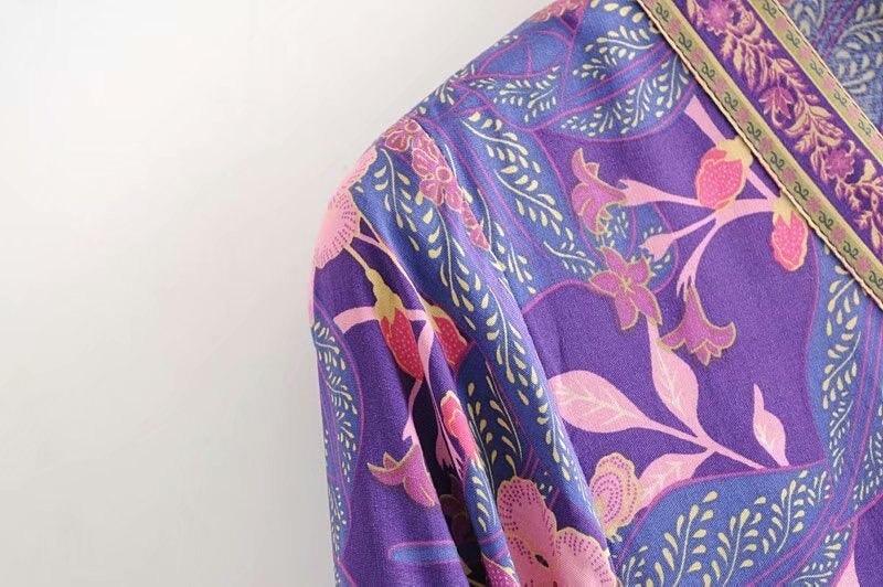 Purple flowers-Maxi dress Try Modest