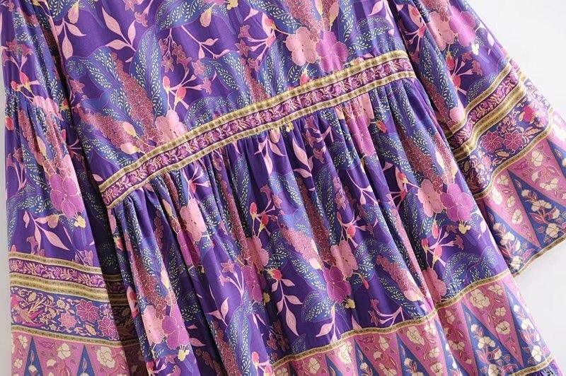 Purple flowers-Maxi dress Try Modest