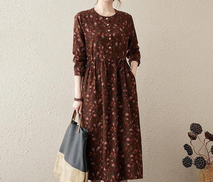 Long sleeve floral dress Try Modest