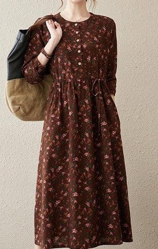 Long sleeve floral dress Try Modest