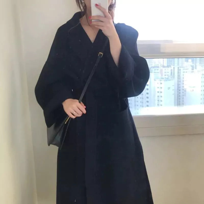 Drop shoulder- Long wool coat Try Modest Limited 