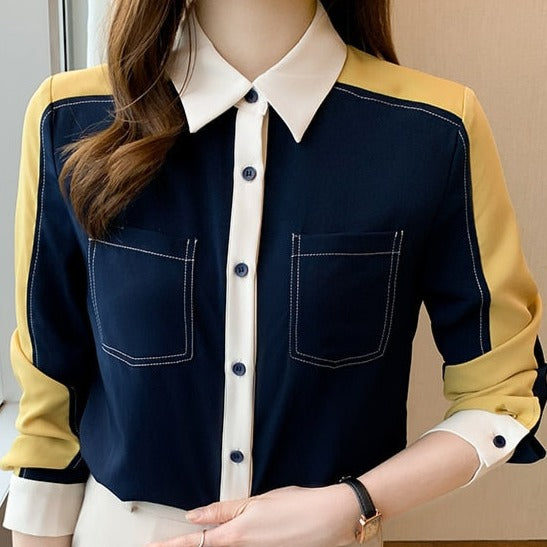 Buy Casual Women's long Sleeve Chiffon Shirt- Spring Fashion - Try Modest Limited 