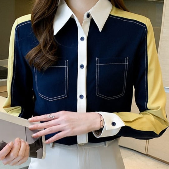 Buy Casual Women's long Sleeve Chiffon Shirt- Spring Fashion - Try Modest Limited 
