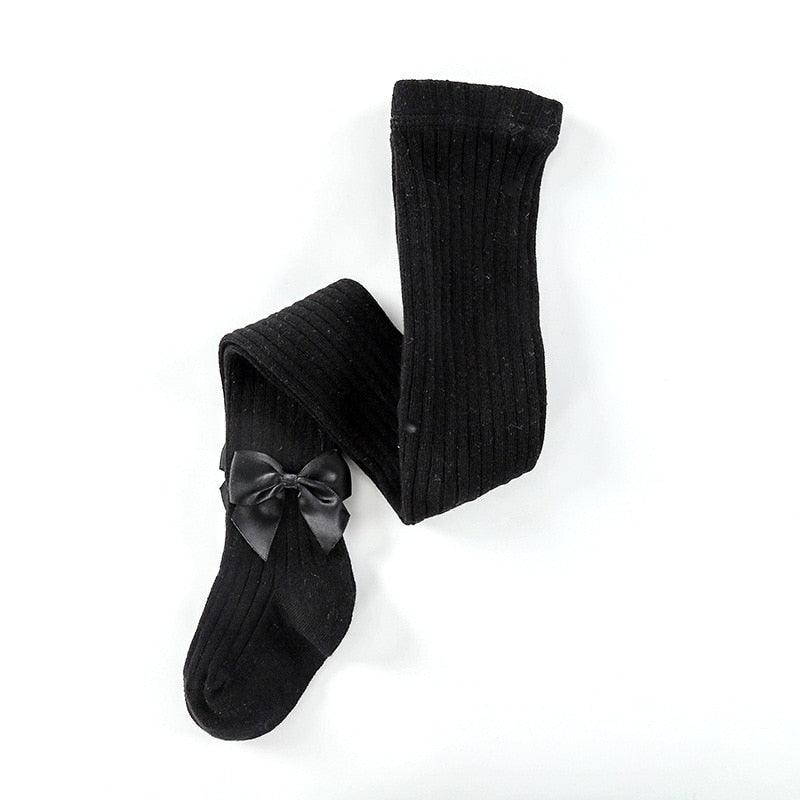 Cotton tights with a bow for girls - Try Modest Limited 