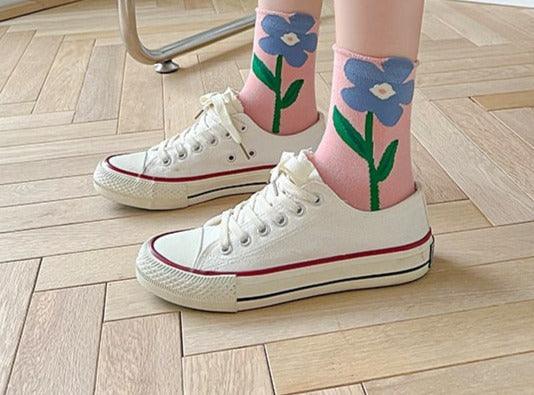 Flower mid-tube Women Socks - Try Modest Limited 