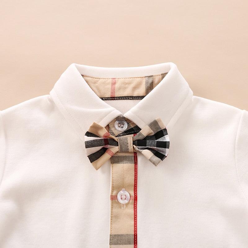 Formal suit baby bow tie romper - Try Modest Limited 