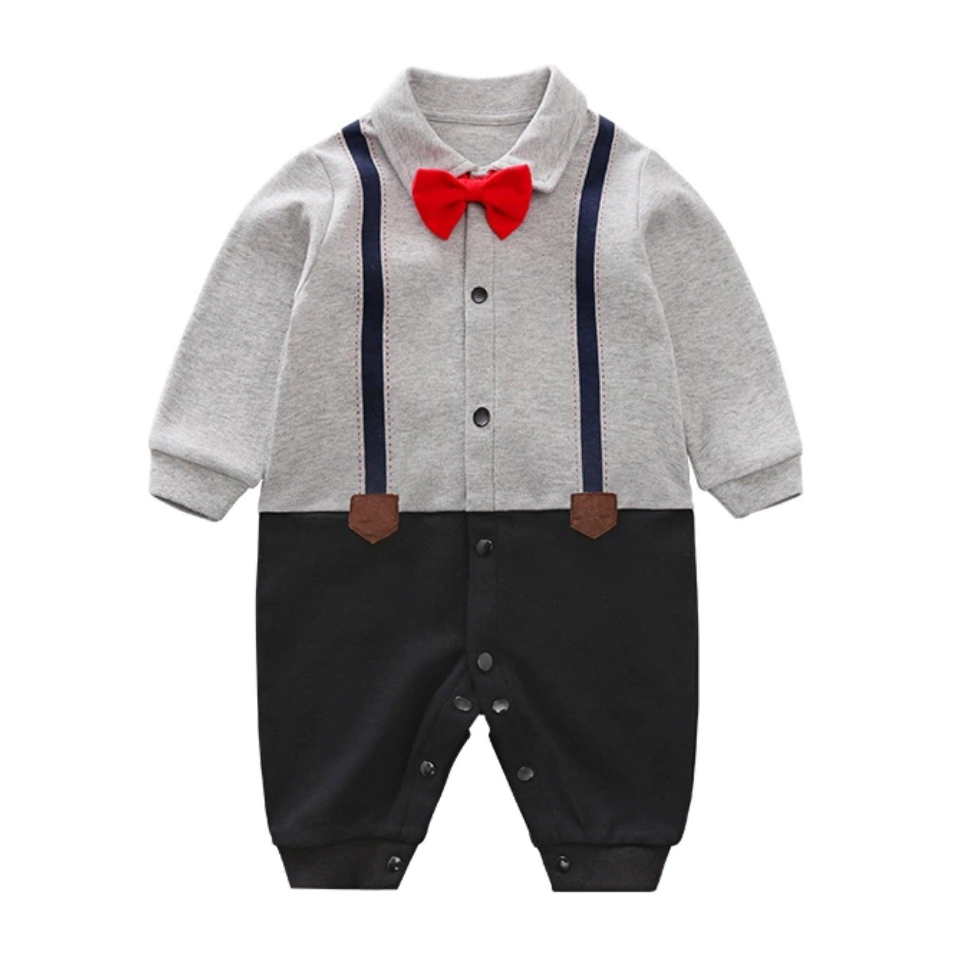 Formal suit baby bow tie romper - Try Modest Limited 