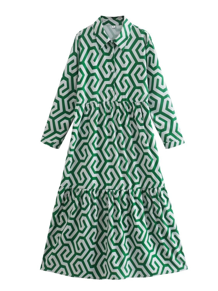 Geometric vintage maxi dress Try Modest Limited 