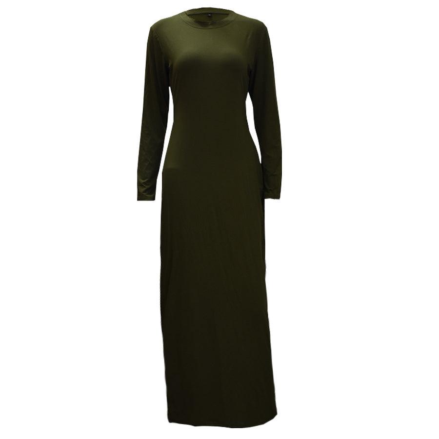 Long sleeve inner dress with round neck - Try Modest Limited 