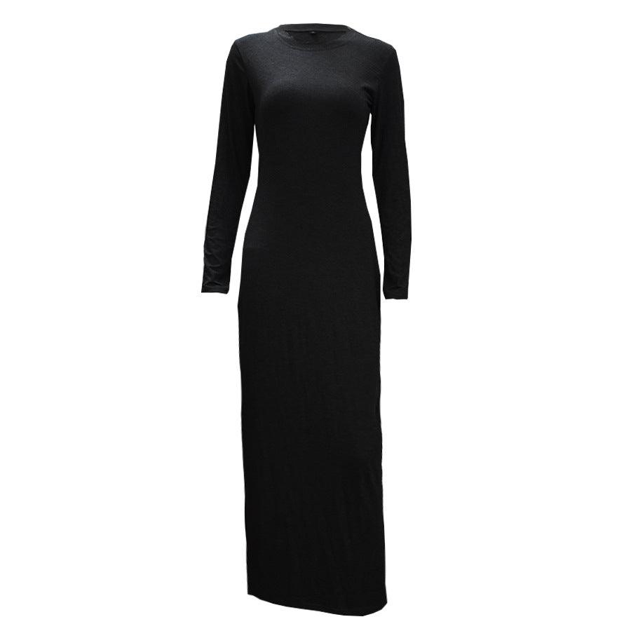 Long sleeve inner dress with round neck - Try Modest Limited 
