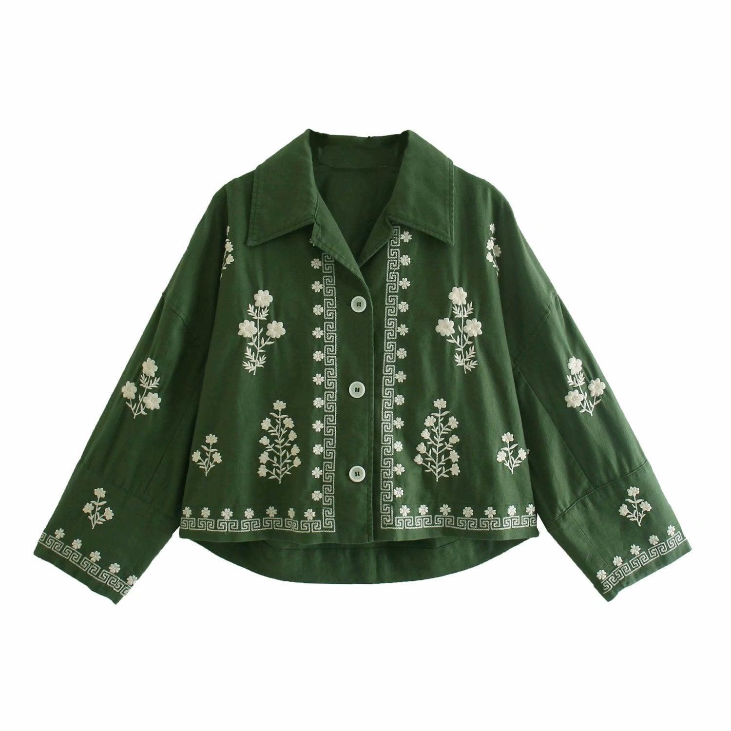 Loose Embroidered Tunic Bomber Jacket - Try Modest Limited 
