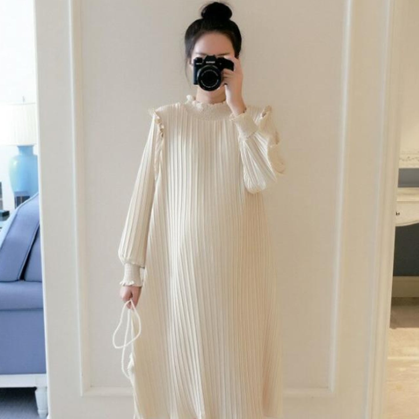 Pleated loose maternity dress Try Modest Limited 