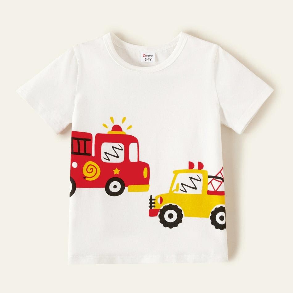 Pack of Summer Toddler Firetrucks Tees - Try Modest Limited 