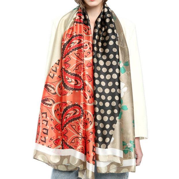 Silk Satin printed Scarf - Try Modest Limited 